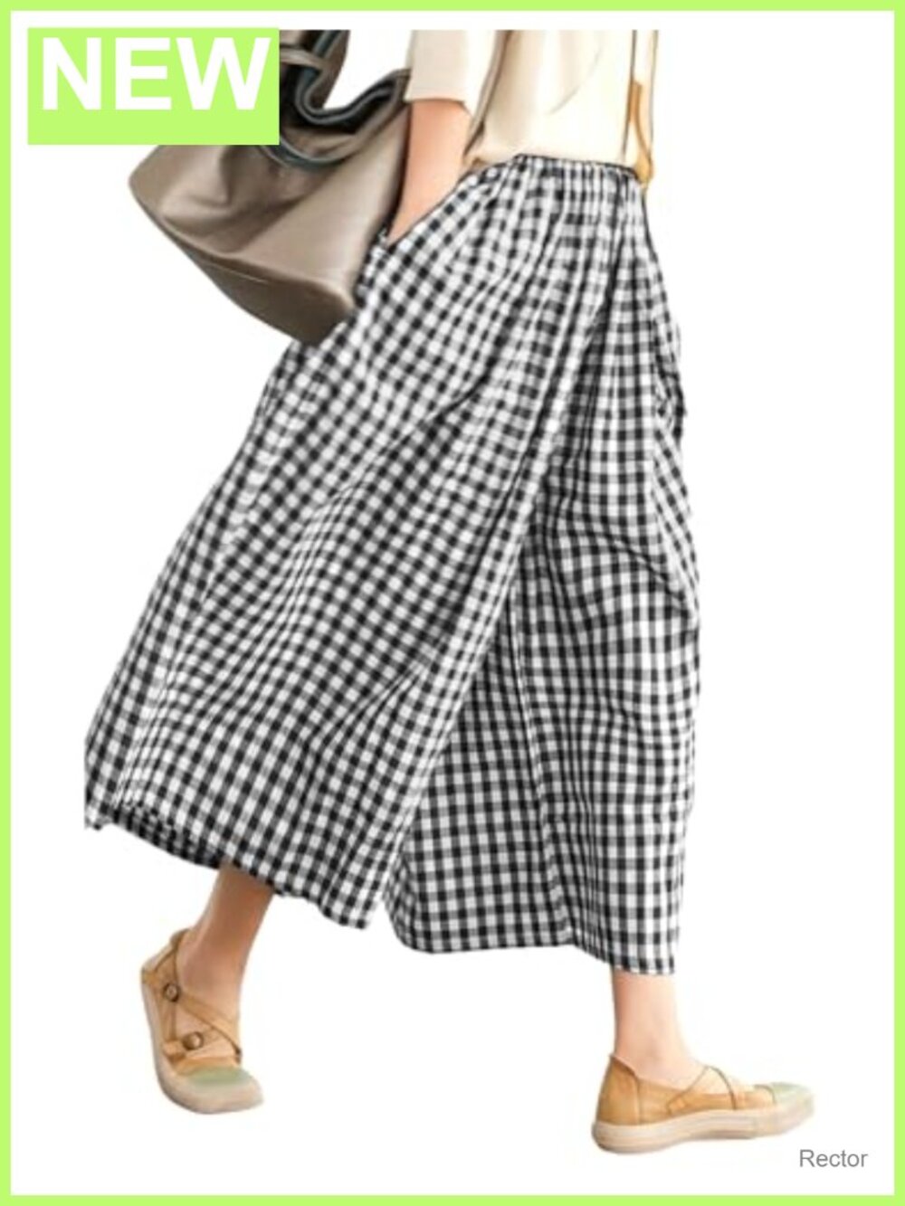 Women Wide Leg Capri Palazzo Pants Cotton Blend